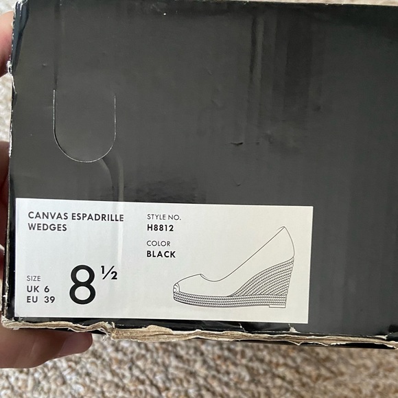 J Crew Black Wedges (size 8.5) never worn, new in box - Picture 2 of 5